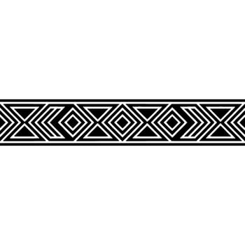 Geometric Tribal Border Black White Decorative vector