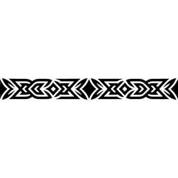 Geometric Border In Black White, Celtic Inspired, Seamless Repeat vector