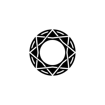 Geometric Star Circle, Minimalist Black And White vector