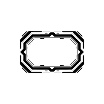 Futuristic Tech Frame On White, Geometric Interface vector