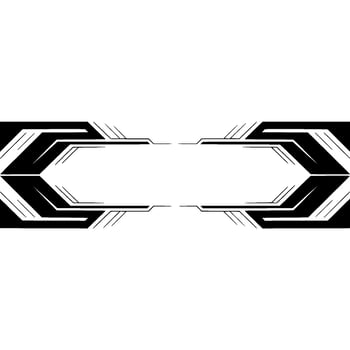 Techy Geometric Banner Black White Futuristic Abstract vector