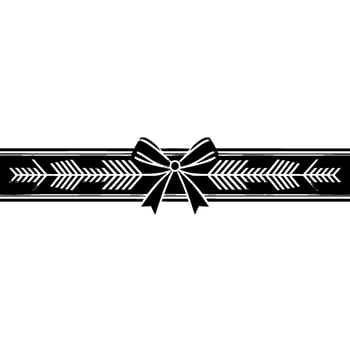 Elegant Black And Silver Ribbon With Bow, Art Deco, Template vector