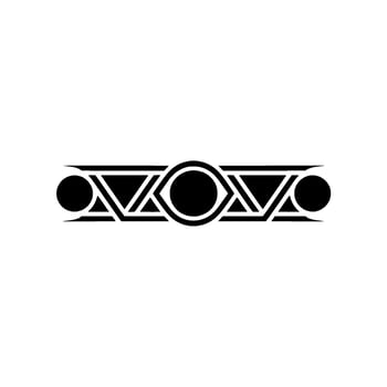 Abstract Geometric Border Ornament Black White Minimalist Element vector