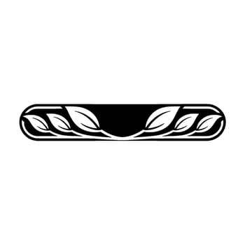 Elegant Black Leaf Banner Minimalist Botanical vector