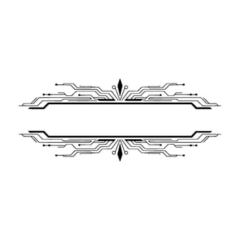 Techinspired Frame Geometric Circuitry On White vector