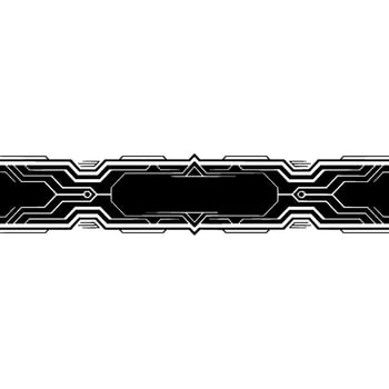 Futuristic Tech Banner Black And White For Uiux, Titles, And Web vector