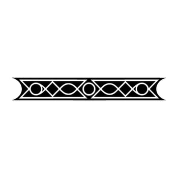 Elegant Geometric Border Ornament Black And White, Seamless Element vector