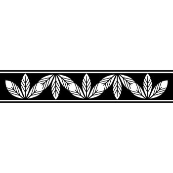 Elegant Black And White Leaf Border, Minimalist vector