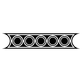 Minimalist Geometric Border Black White Circular vector