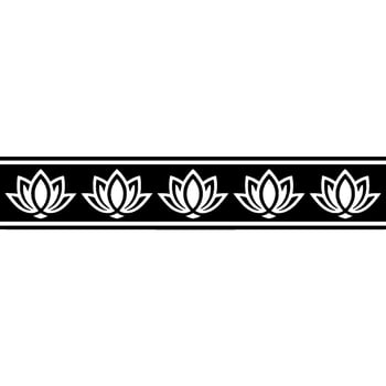 Elegant Lotus Border Modern, Monochrome, Decorative Element vector