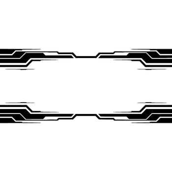 Futuristic Tech Border On White Background vector