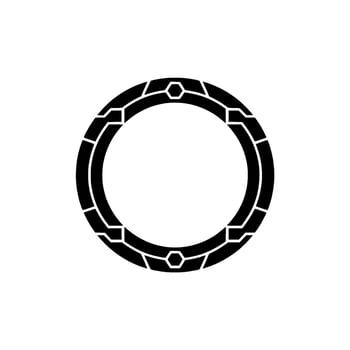 Minimalist Black Ring Geometric On White Background Modern vector