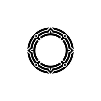 Geometric Circular Black On White Minimalist vector