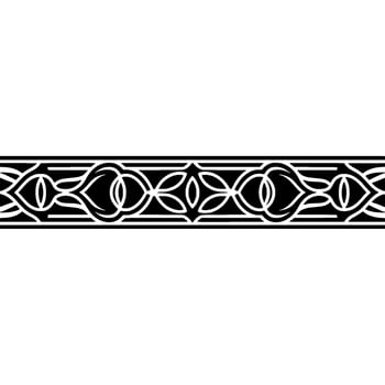 Elegant Black And White Ornamental Border With Flowing Lines vector