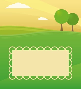 Summer invitation card. Simple nature design with trees and place for text. vector