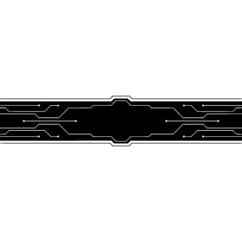 Minimalist Tech Banner Circuit Board Abstract On White vector