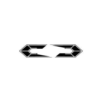 Minimalist Abstract Geometric Arrows In Black White vector