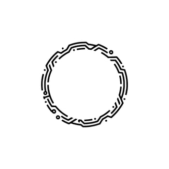 Minimalist Techy Circle Frame Modern Element On White vector