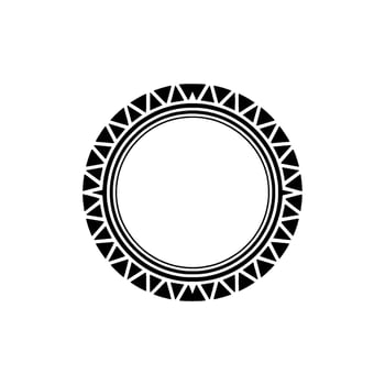 Minimalist Geometric Circle Frame, Black White Pattern, Modern vector