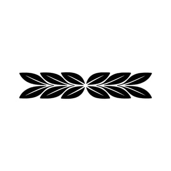 Black Leaves Ornament On White Background Minimalist vector