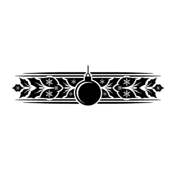 Christmas Ornament Border, Black White vector