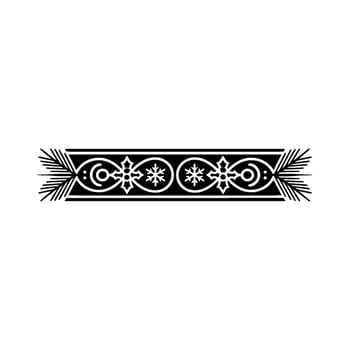 Festive Black White Ornament Border Winter Holiday vector