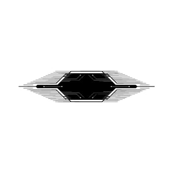Minimalist Tech Black Geometric Element On White Background vector