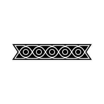 Minimalist Ornamental Banner, Black White Geometric Border vector
