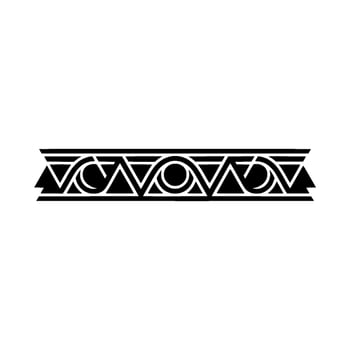 Art Deco Geometric Border Black And White Decorative vector