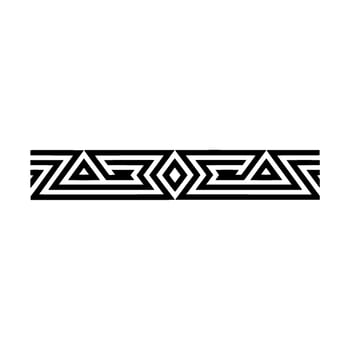 Geometric Black And White Decorative Border - Pattern vector