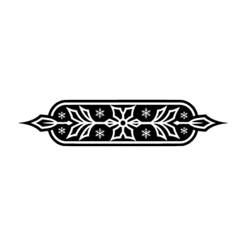 Elegant Black White Floral Ornament Border On Gray vector