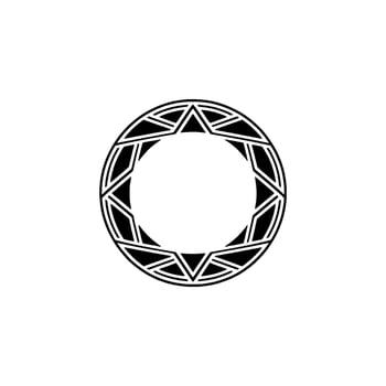 Geometric Mandala Circle, Black White, Minimalist vector