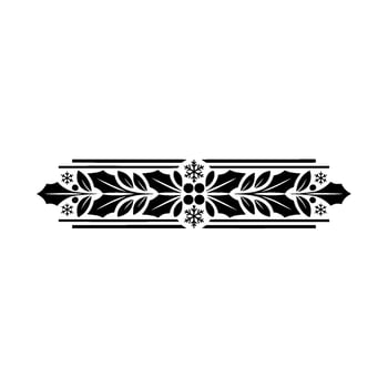 Elegant Black And White Christmas Floral Border vector