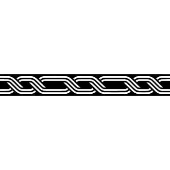 Geometric Braided Border, Black White Background vector