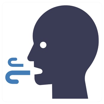 Stinky Mouth icon concept in blue color vector
