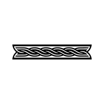 Black White Celtic Knot Border Element On White Background vector