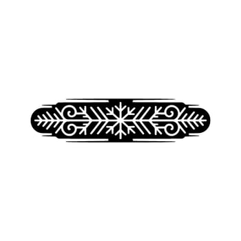 Minimalist Snowflake Emblem On White Background - Winter vector