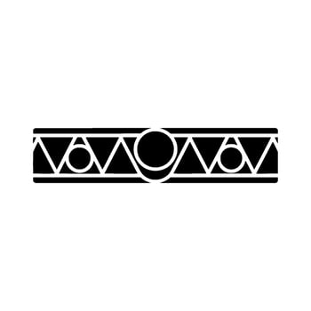 Geometric Tribal Border In Black White vector