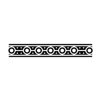 Geometric Black Border On White Decorative, Abstract Pattern vector