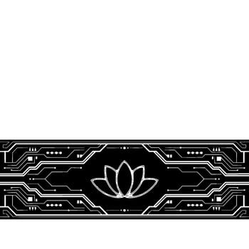 Techzen Circuit Board Lotus, Modern Minimalism, Bright Background vector