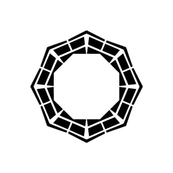 Geometric Black And White Abstract Octagon - Shape vector