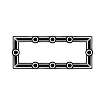 Geometric Black Frame With Circles On Gray Background vector