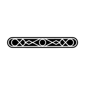 Minimalist Geometric Black And White Ornament On White Background - Element vector