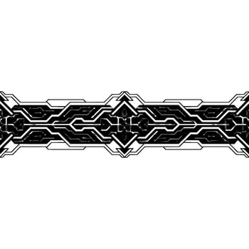 Tech Border Symmetric Circuit Board On White Background vector
