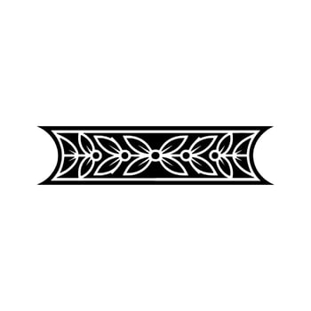 Decorative Border Element Floral, Geometric, Black And Red vector