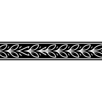 Elegant Black And White Leaf Border On Gradient Background - Leaves vector