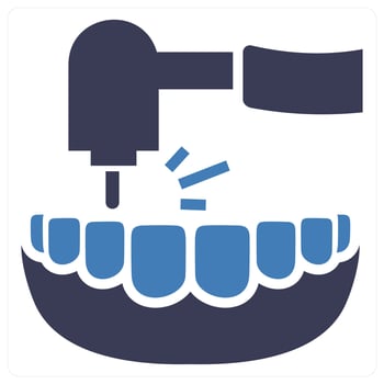Tooth Cavity Filling icon concept in blue color vector