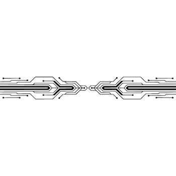 Minimalist Electronic Circuitry On White Background vector
