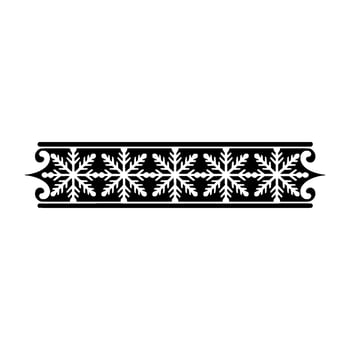Elegant Snowflake Border Black White Decorative vector