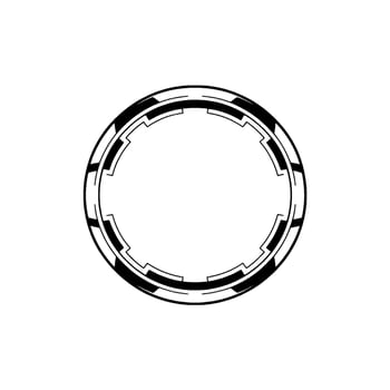 Futuristic Circle Element, Black And White, Minimalist vector